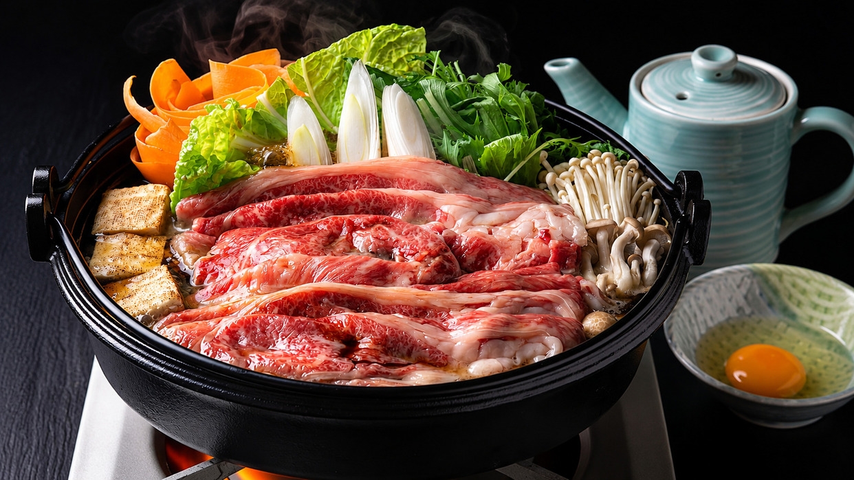 朝食＆黒毛和牛＆沖縄名産アグーパイ豚MIX　しゃぶしゃぶorすき焼き　2食付きプラン