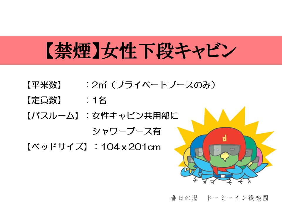 ◆女性下段キャビン概要