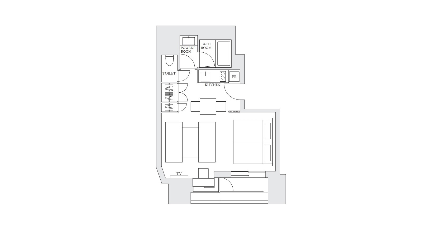 間取り図　アパートメント（ソファベッド）