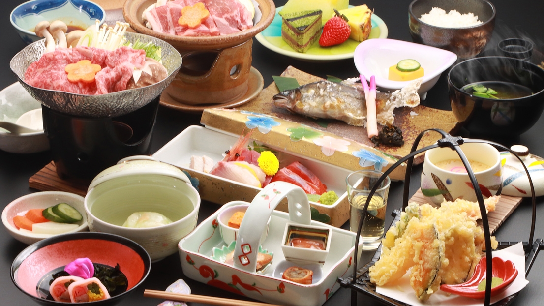 【2食付◆やまゆり】基本会席をさらに華やかに。月替わりの特選グレードアッププラン