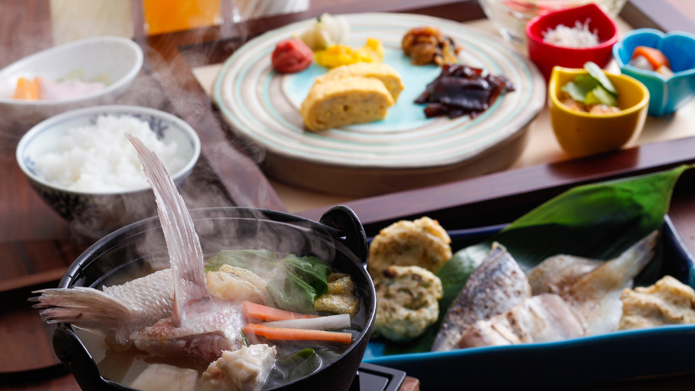 旨味たっぷりの漁師汁で温まる和朝食セット＆干物と練り物の炙りバイキング（朝食付）