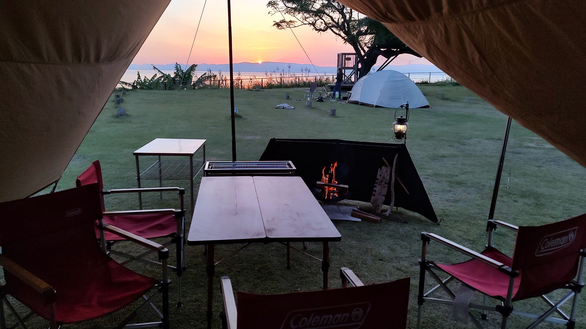 テントの中から見える景色