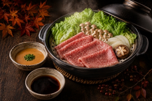 【9〜11月 秋季限定】御食国 — 淡路ビーフを味わう、四つの愉しみ — 「贅沢ちり蒸し鍋」