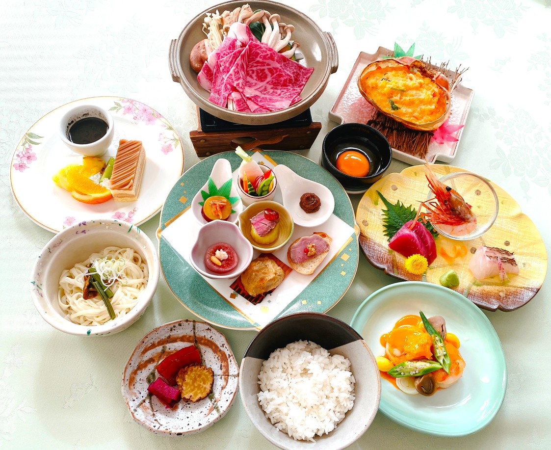【秋田得旅】贅沢食材勢ぞろい！豪華和洋中膳【贅沢プラン】