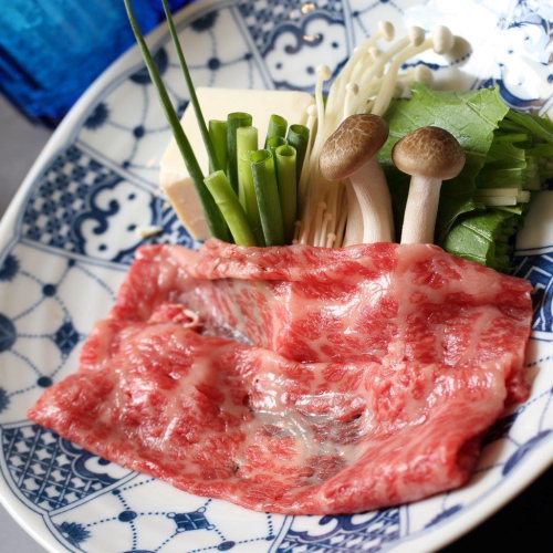 朝から　特選牛　梅しそしゃぶしゃぶ