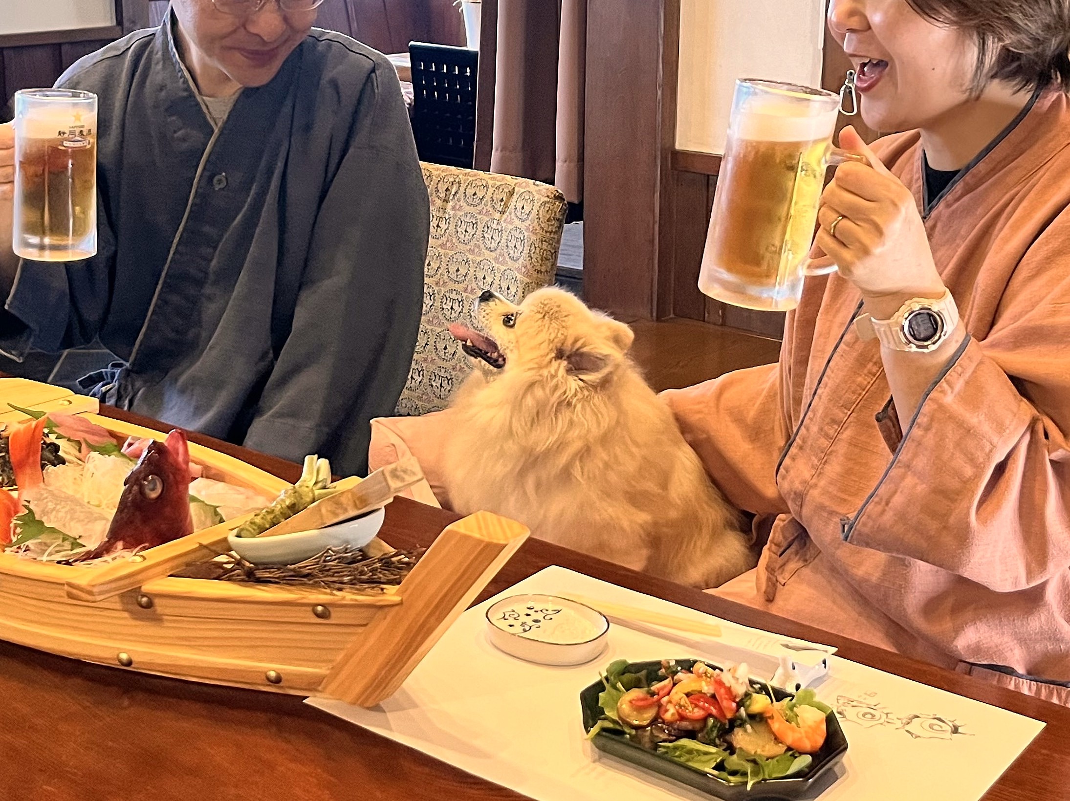 お食事処もワンちゃんと一緒！