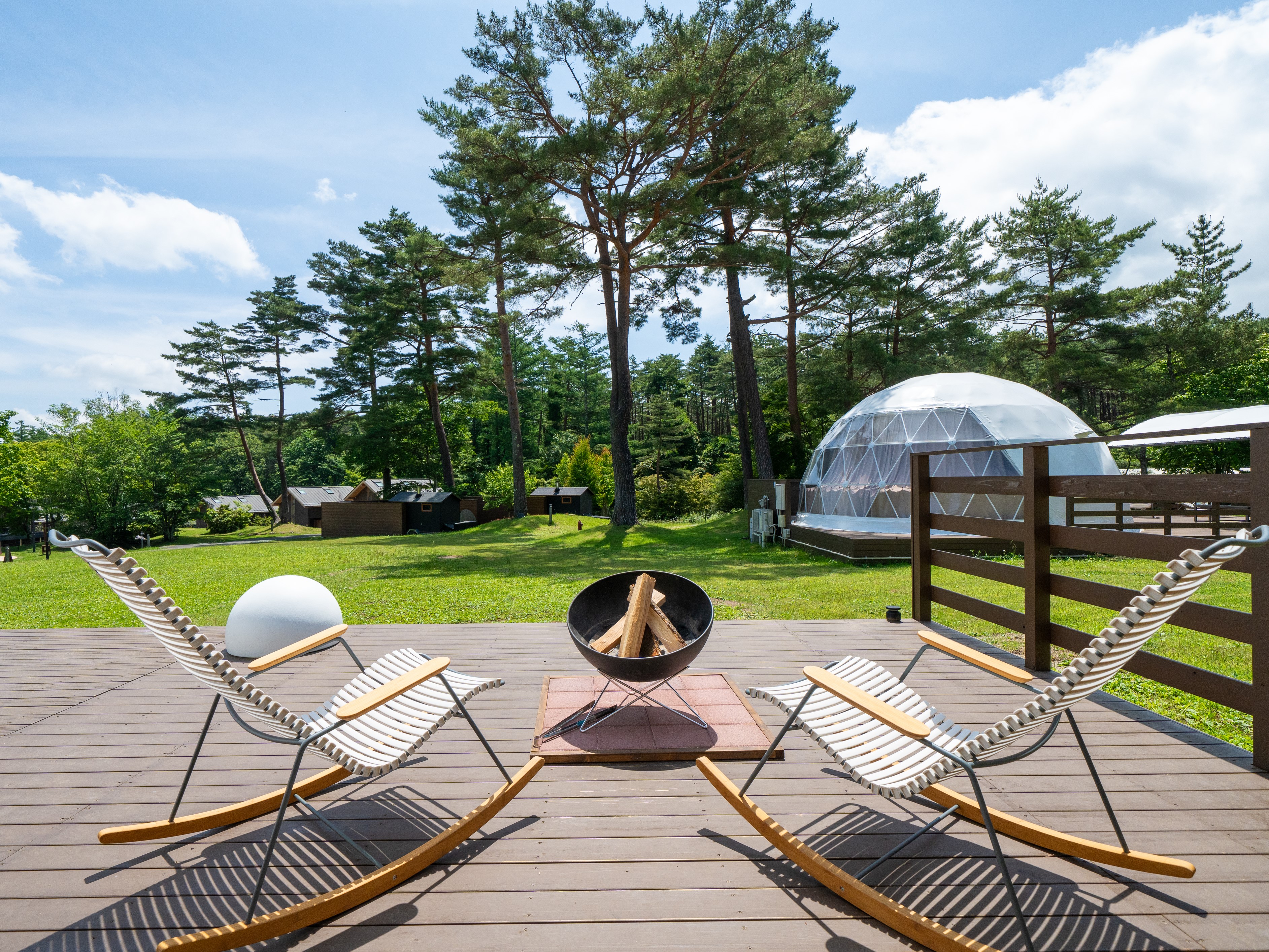 アメージングドーム焚き火スペース