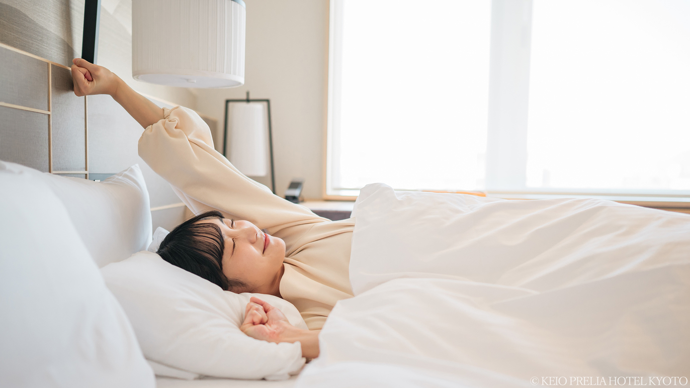 テンピュール枕と、肌触りにこだわった上質リネン、シーリー製マットレスで、ぐっすり快適な睡眠をサポート