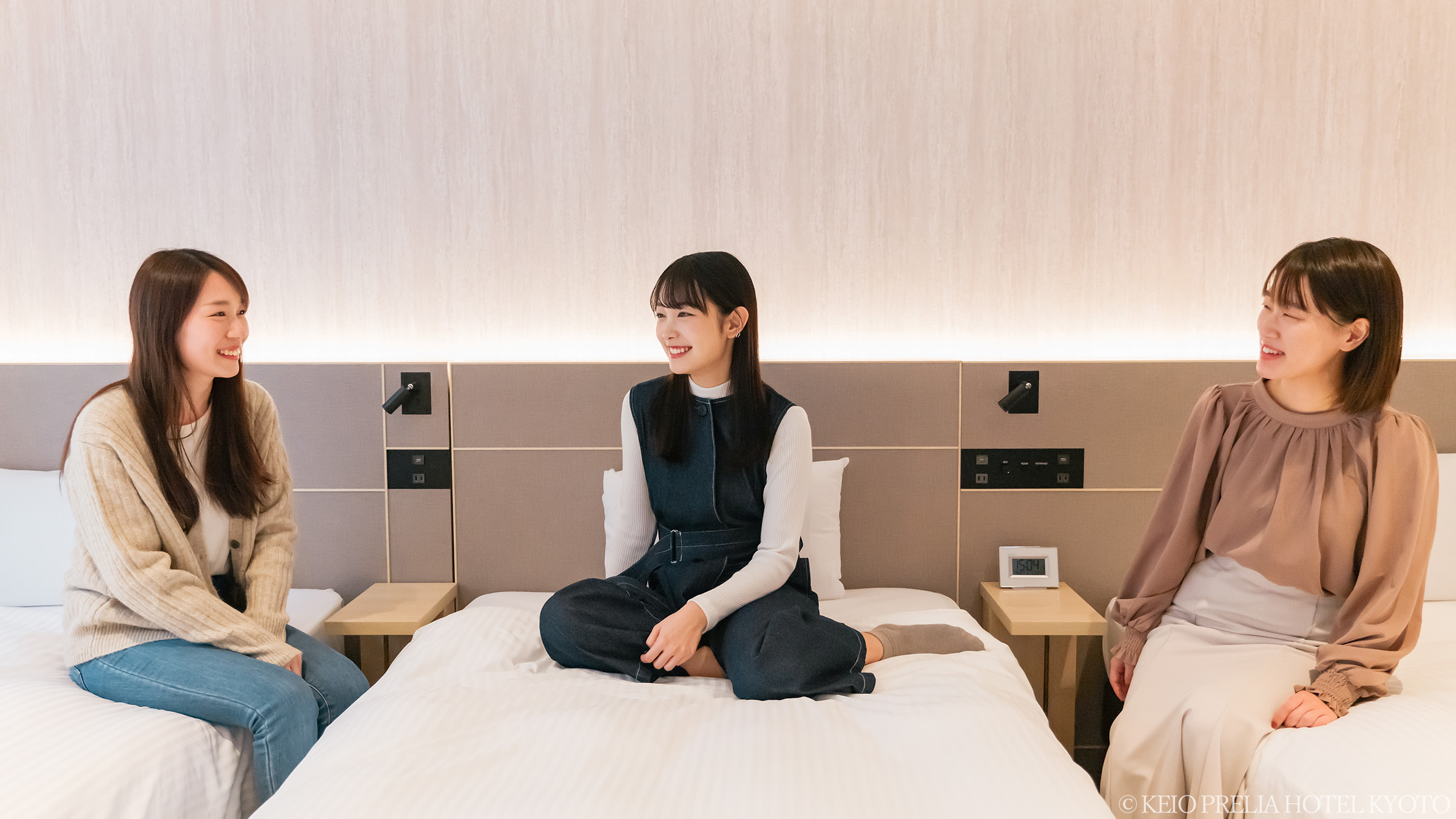 ＜女子旅にもオススメ＞トリプルルームは３つの正ベッドで3人でも快適なゆとりあるスペース。