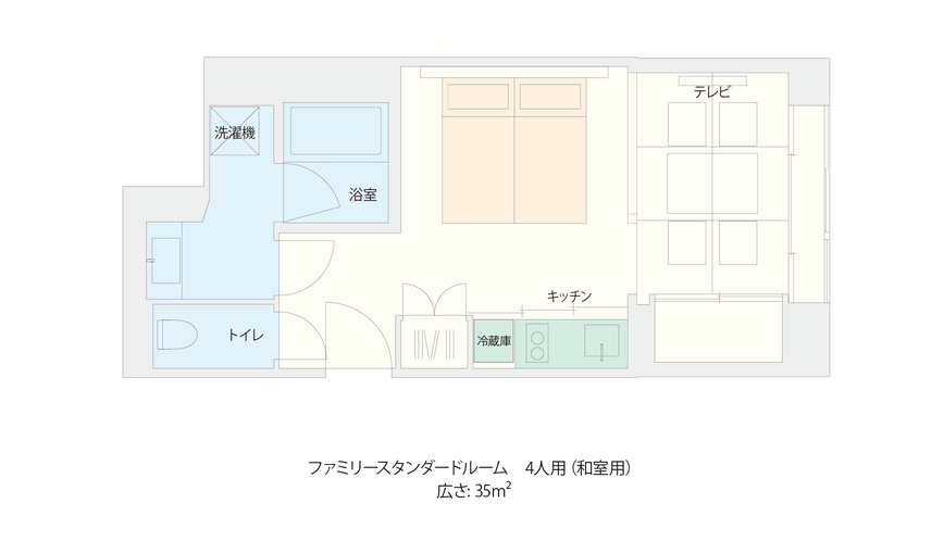 シングルベッドと敷布団を用意しています