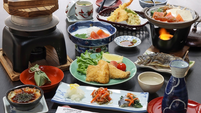 【夕食のみ】地酒を味わう！会津の銘酒・国権を熱燗or冷酒で♪全１０品のまんぷくプラン【観光利用のみ】