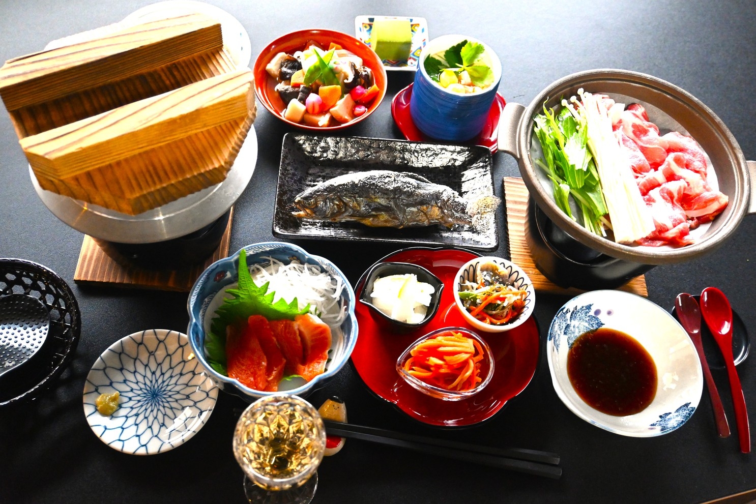 リーズナブル【2食付】会津ごはんプラン_地元農家直送こしひかりと会津郷土料理8品【大内宿観光】