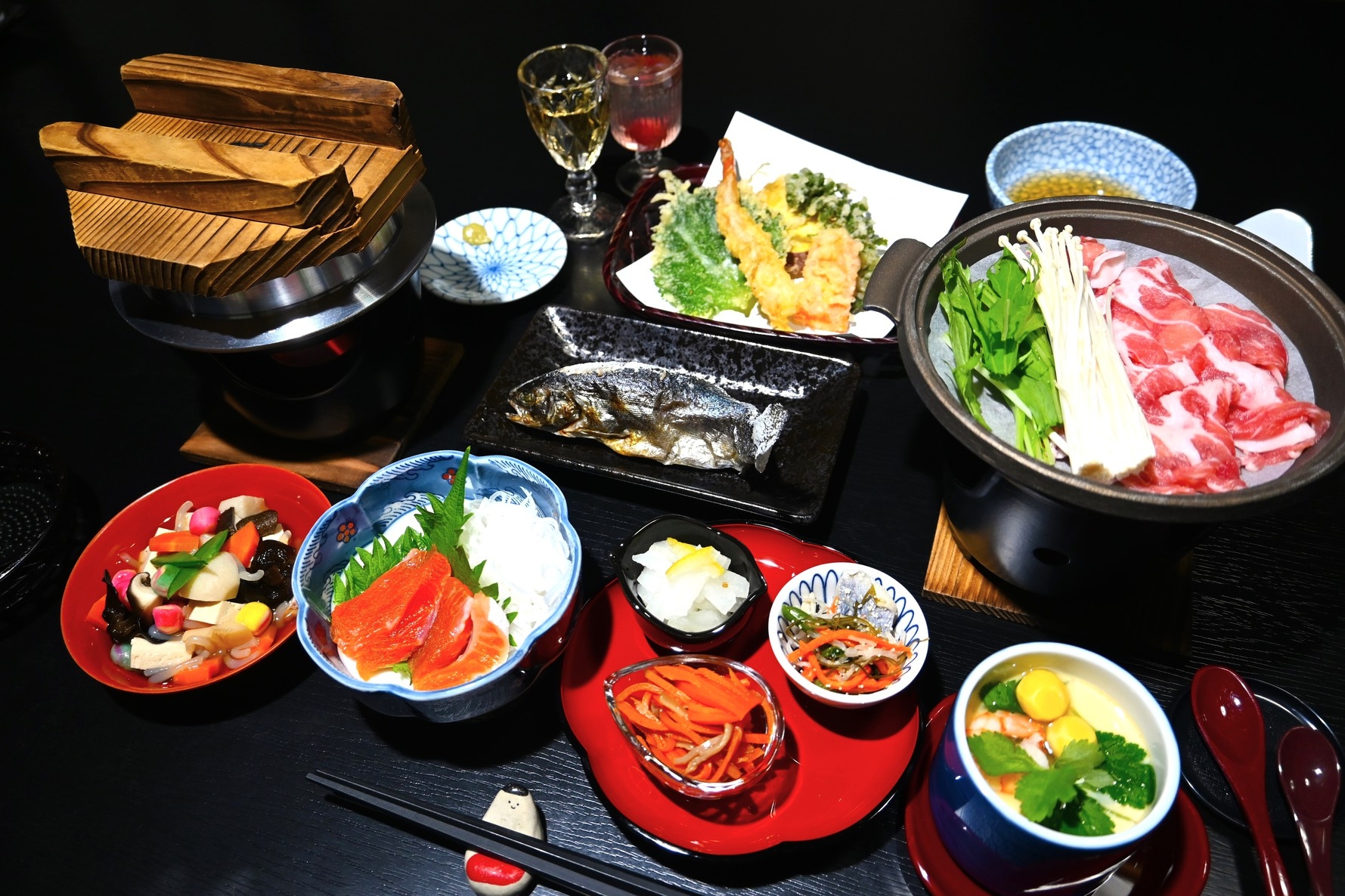 スタンダード【2食付】伊勢屋ごはんプラン_まいたけ釜飯と会津郷土料理9品【大内宿観光】