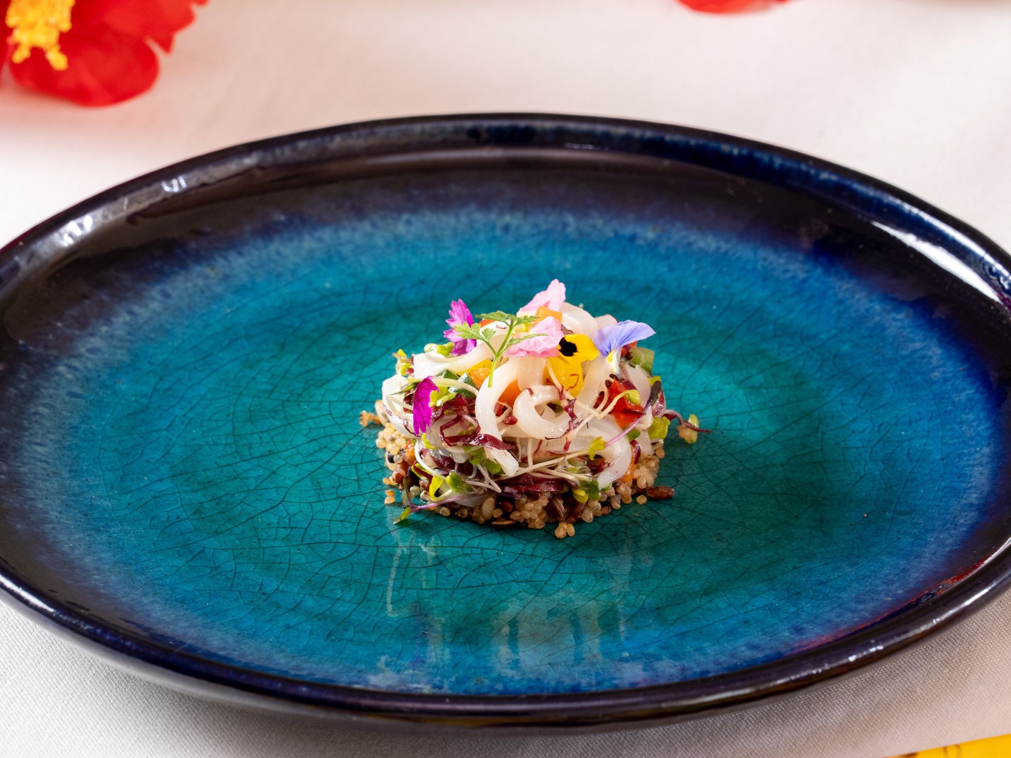 【夕食】石垣島コラボディナーコース｜セーイカのシークワーサー和え