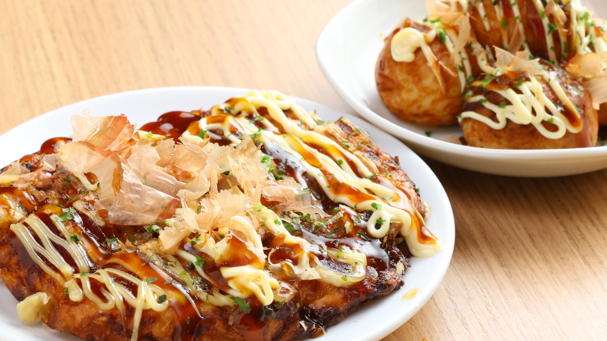 【朝食】大阪名物　たこ焼き・お好み焼き