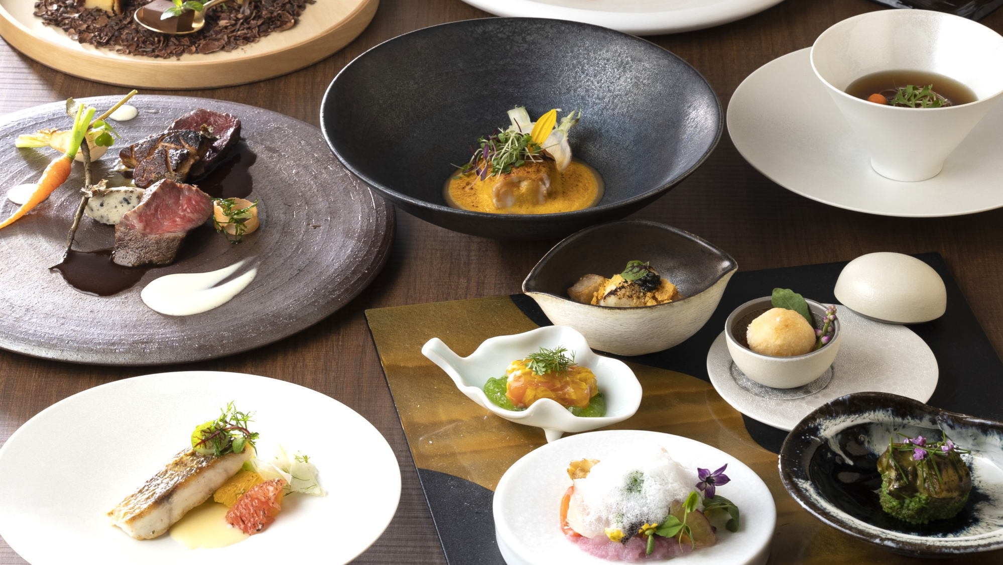 ”旬の厳選食材”『アップグレード会席フレンチのフルコース』＜ご夕食時間：17:30〜19:15＞