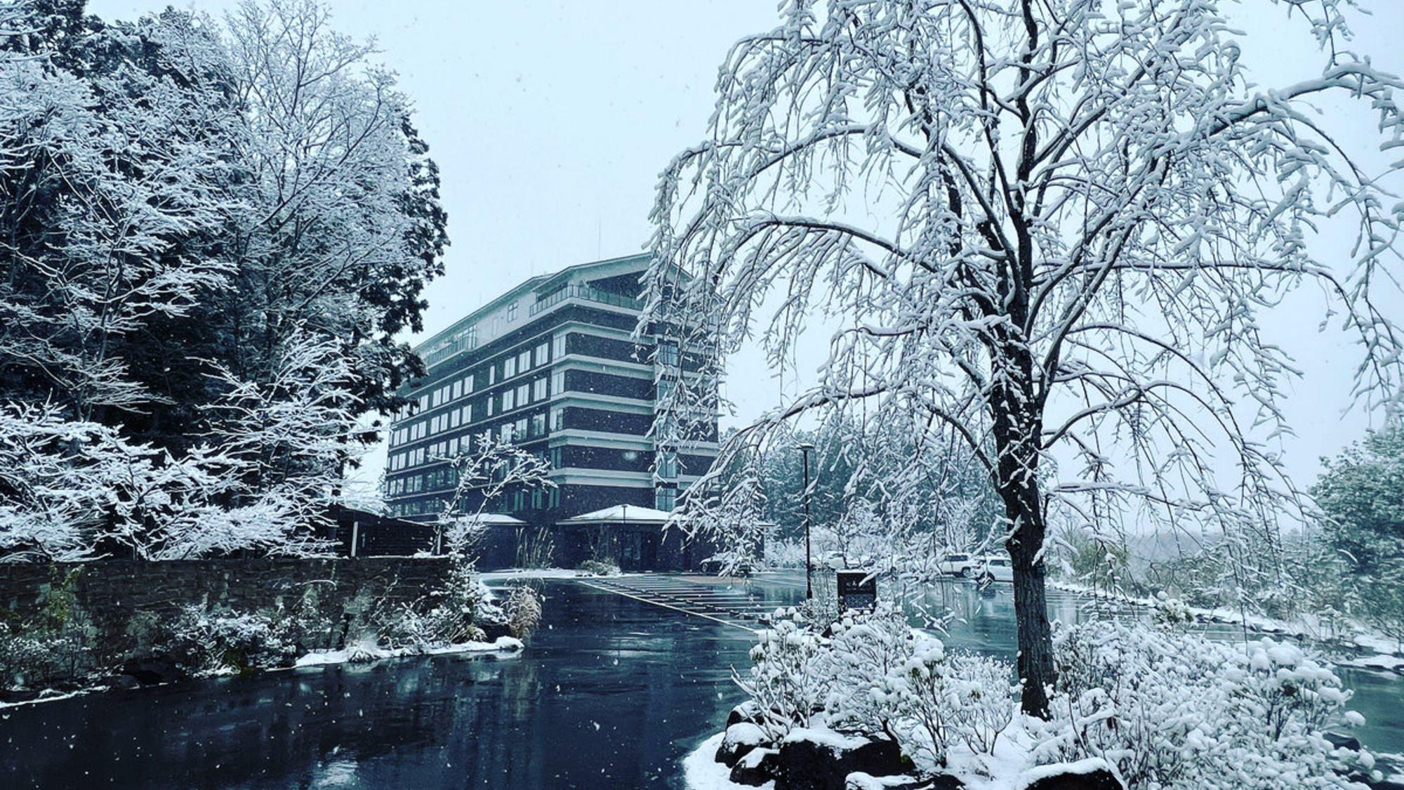 【外観】冬のホテル森の風那須