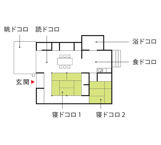 「風ぬける川辺の宿（ペット可）」平面図