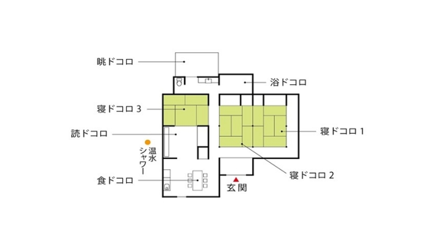 「水平線と朝陽の宿」平面図