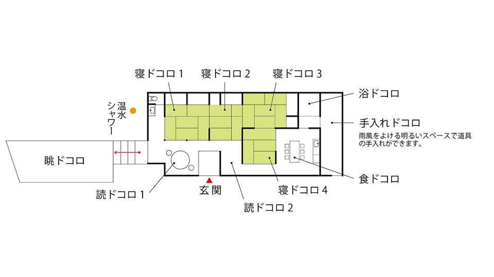 「アダンと海みる宿」平面図