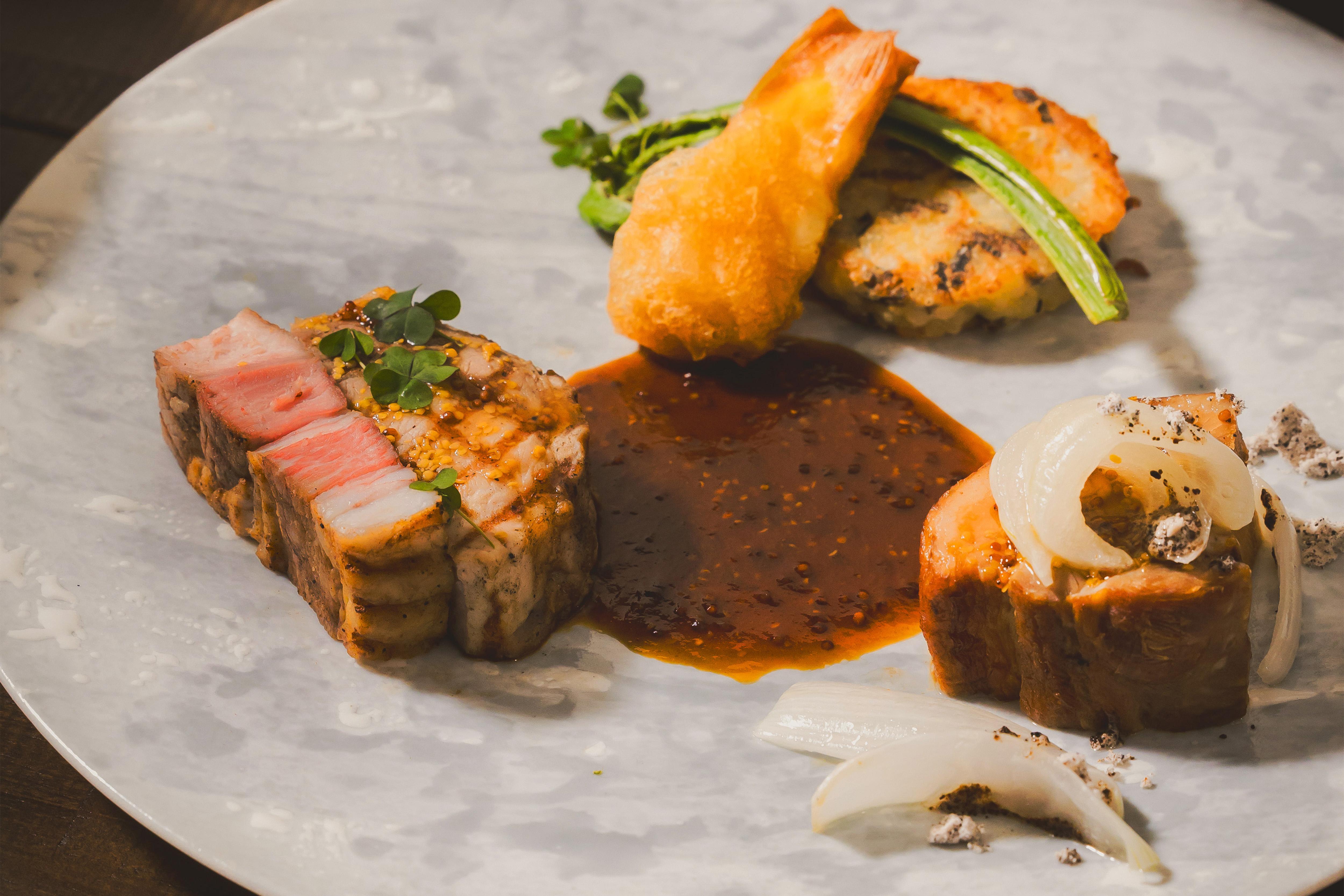 京丹波高原豚の2種調理 マスタードソース