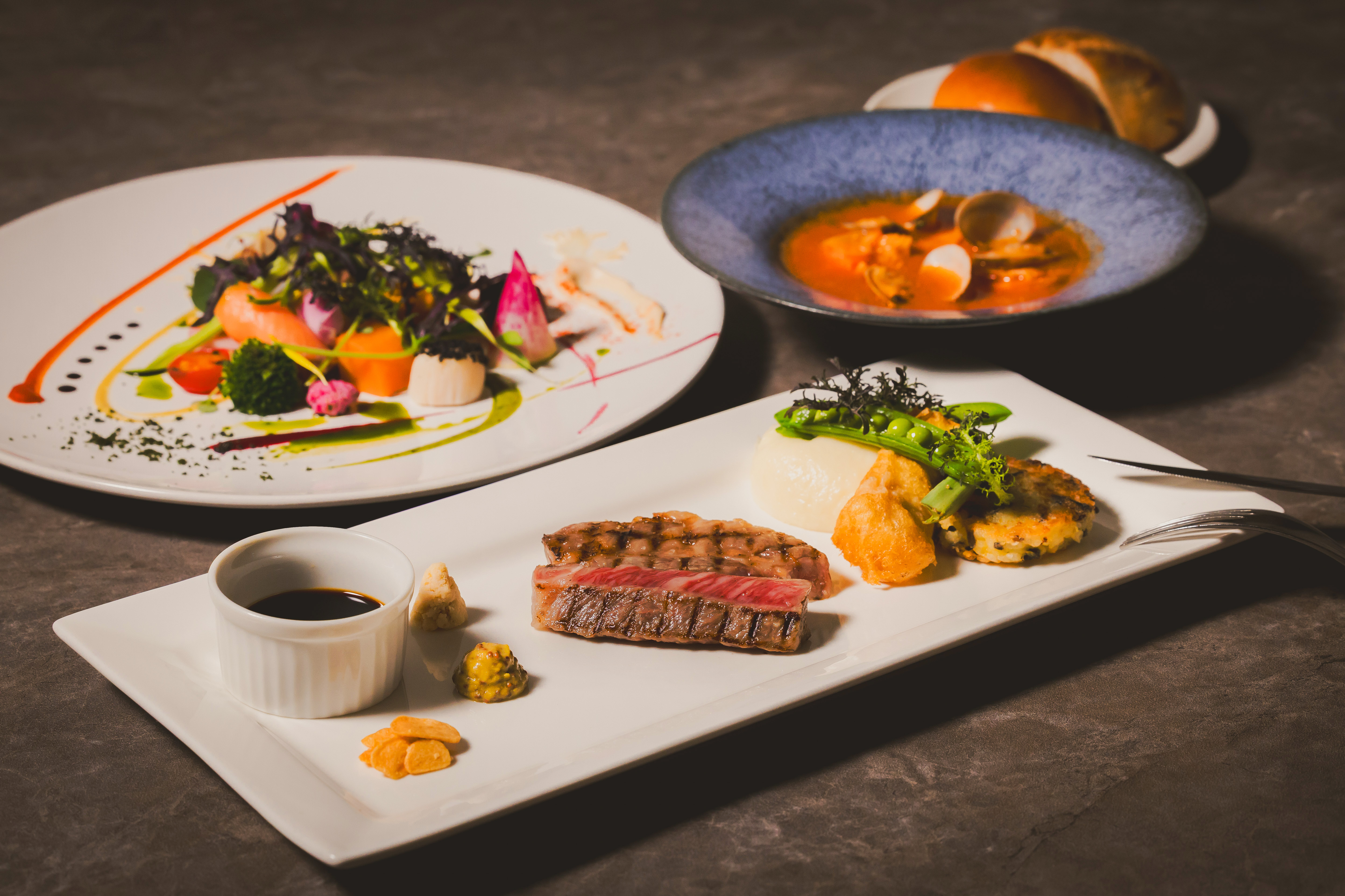 サステナブルシーフードと 神戸ビーフのランチ