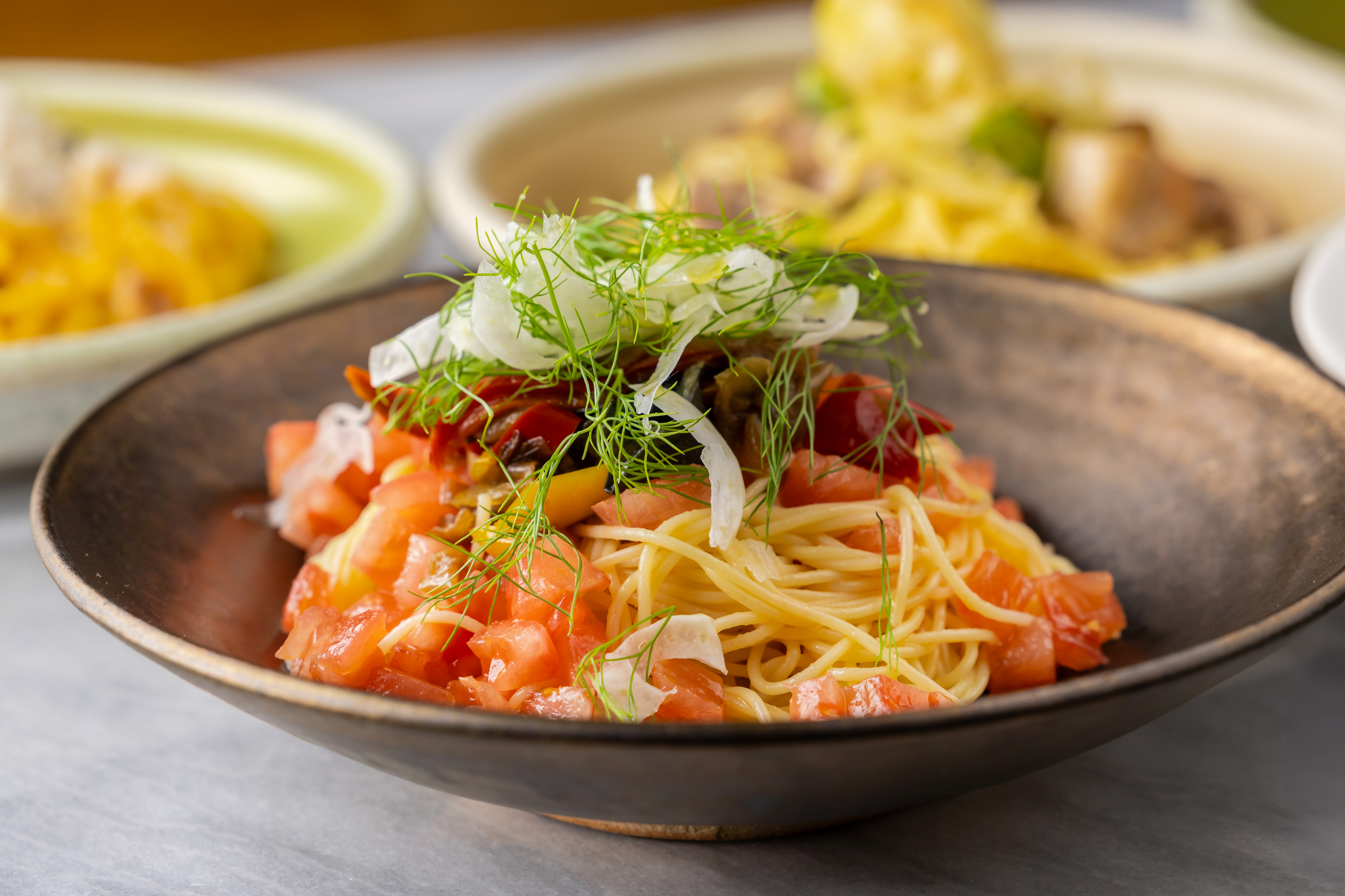 夏野菜の冷製パスタ