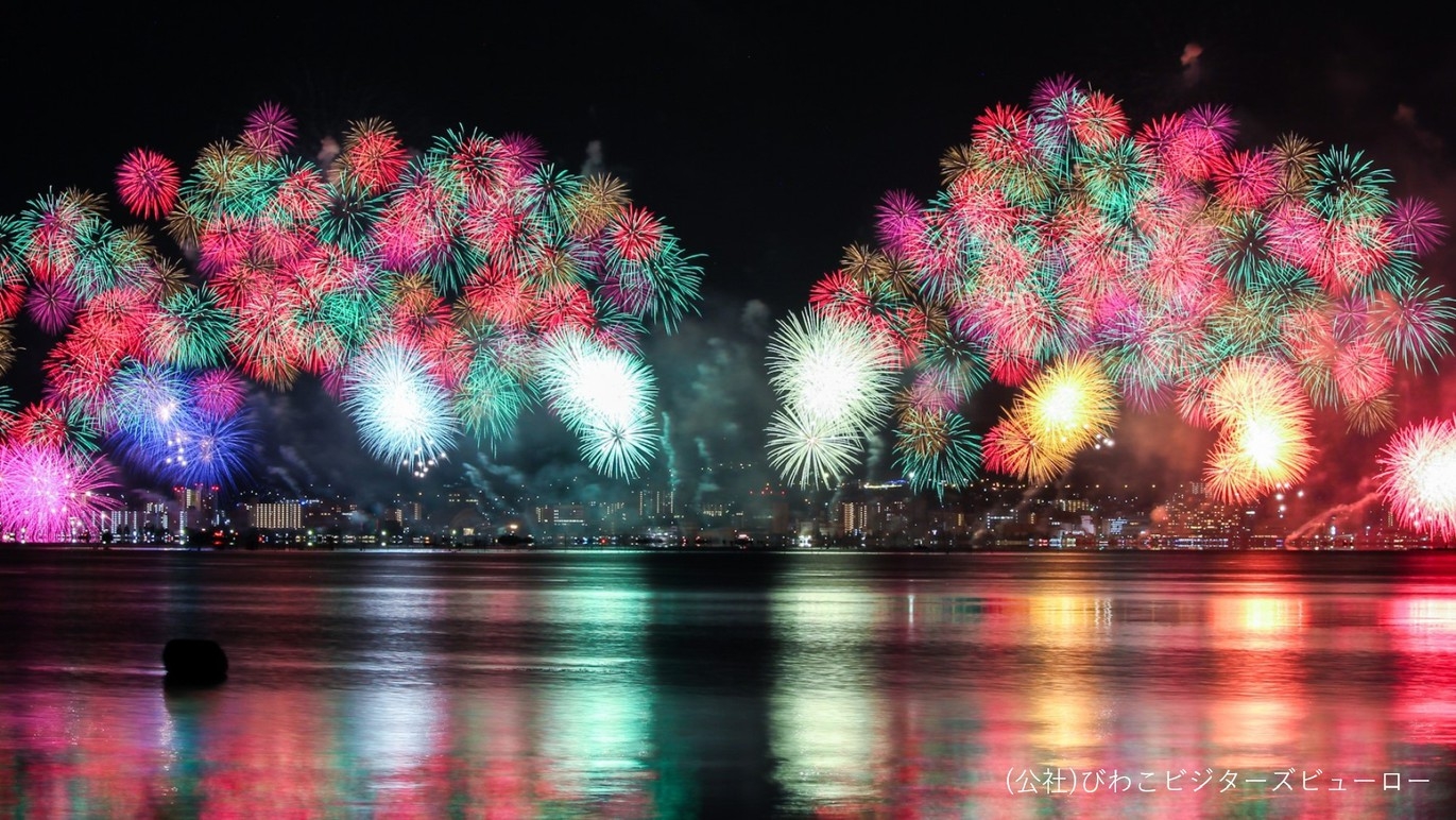 【びわ湖大花火大会2024　有料観覧席　普通席付き】一万発の花火が琵琶湖の夜空を彩ります＜食事なし＞