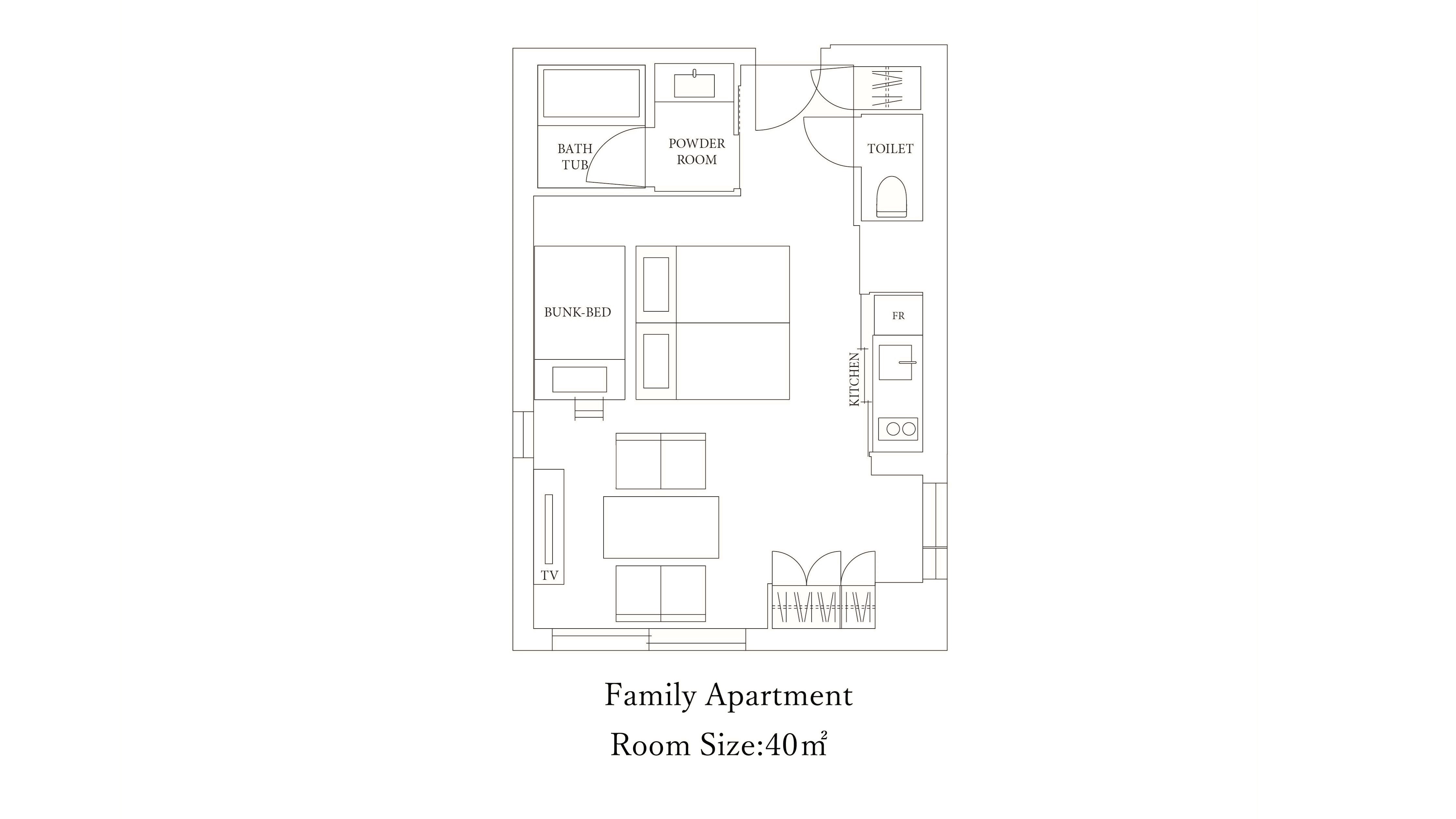 ファミリーアパートメント間取り図