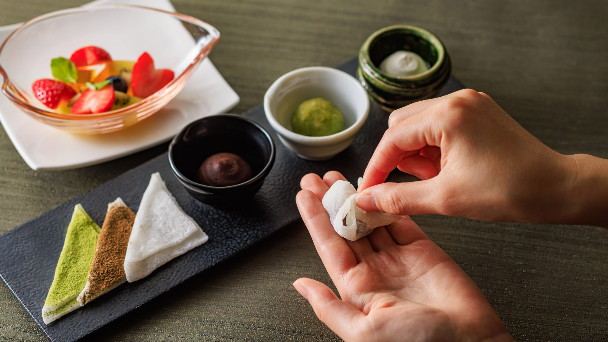 京都 福寿園&times;鎌倉プリンスホテル　お花見アフタヌーンティー「自分で作るぎゅうひもちセット」