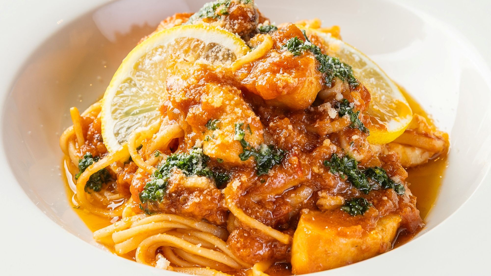 4月ランチメニュー★黒鯛のスモークと広島レモンのグレモラータ