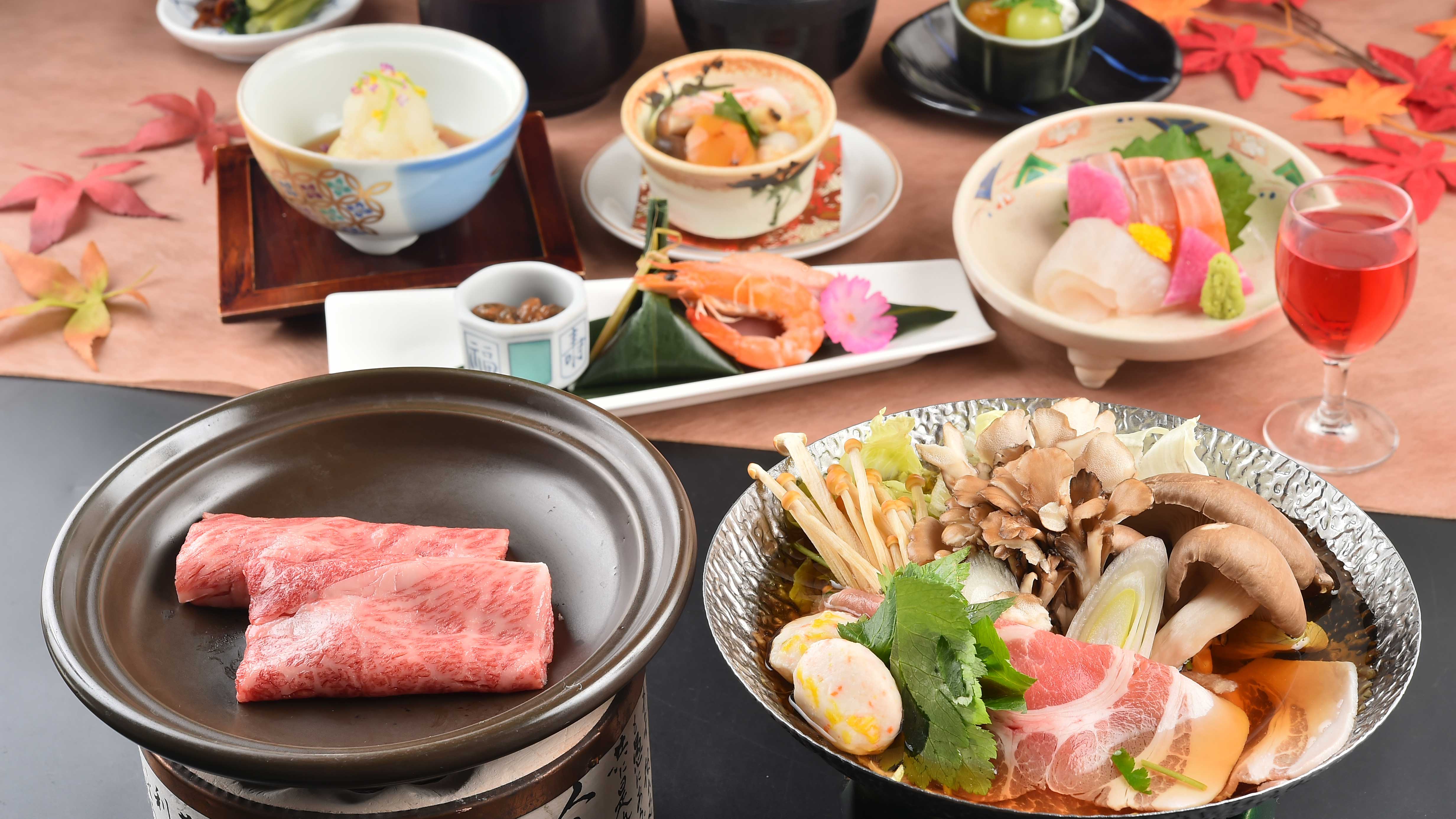 【スタンダード：和】四季折々の食材をふんだんに使った、優美な味わいのコースご夕食（写真は一例です）