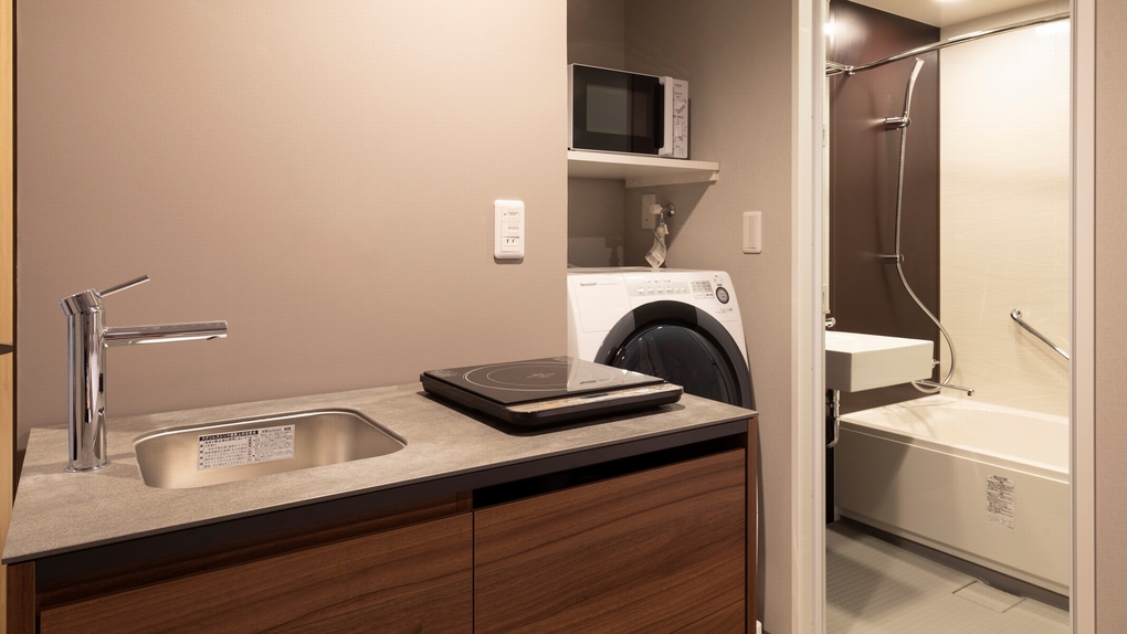 ミニキッチン付きですので簡単な調理が可能です