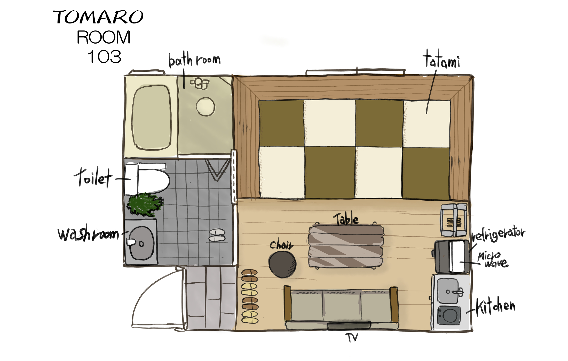 103号室　和洋室図面
