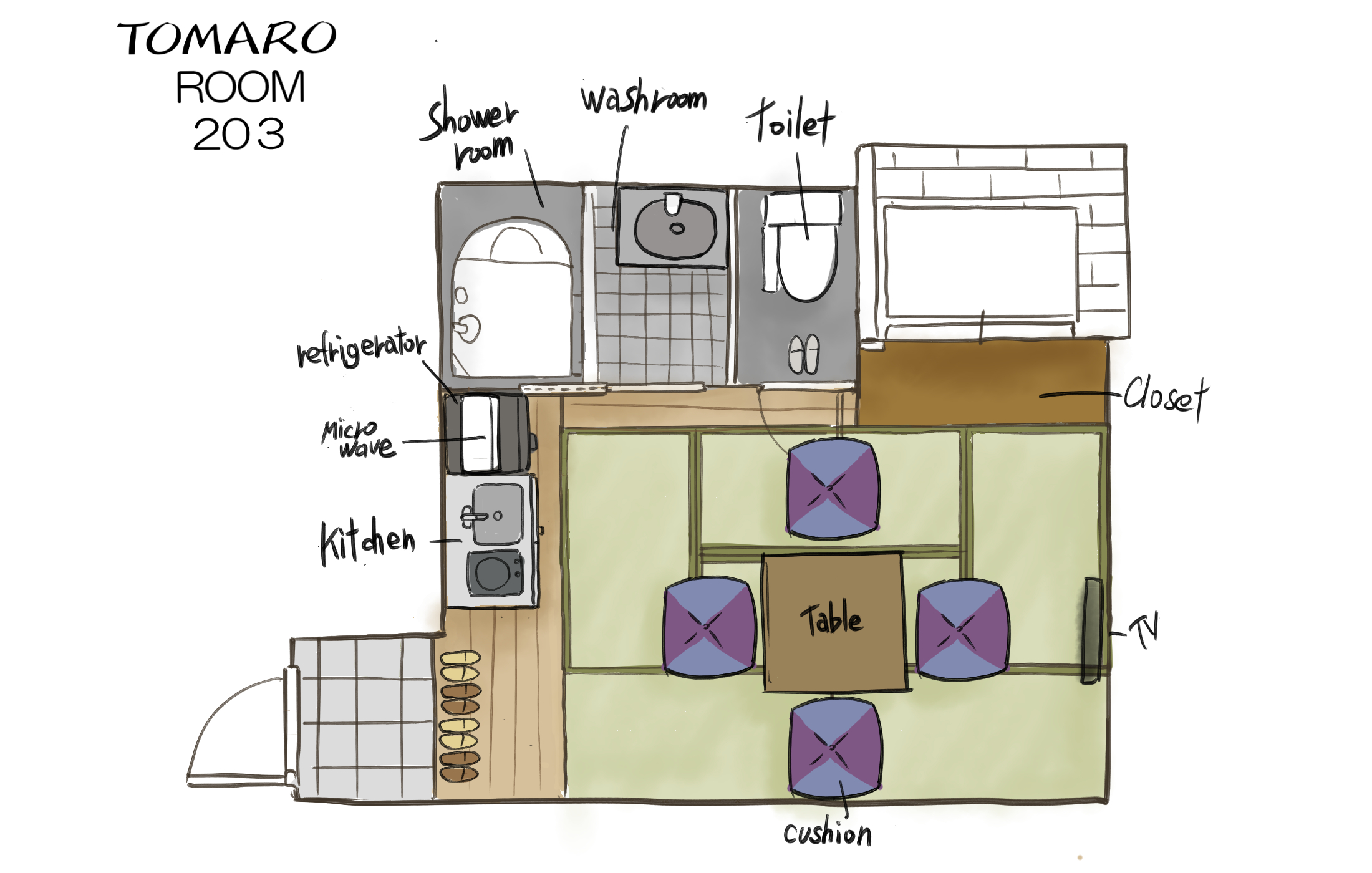 203号室　和室図面　