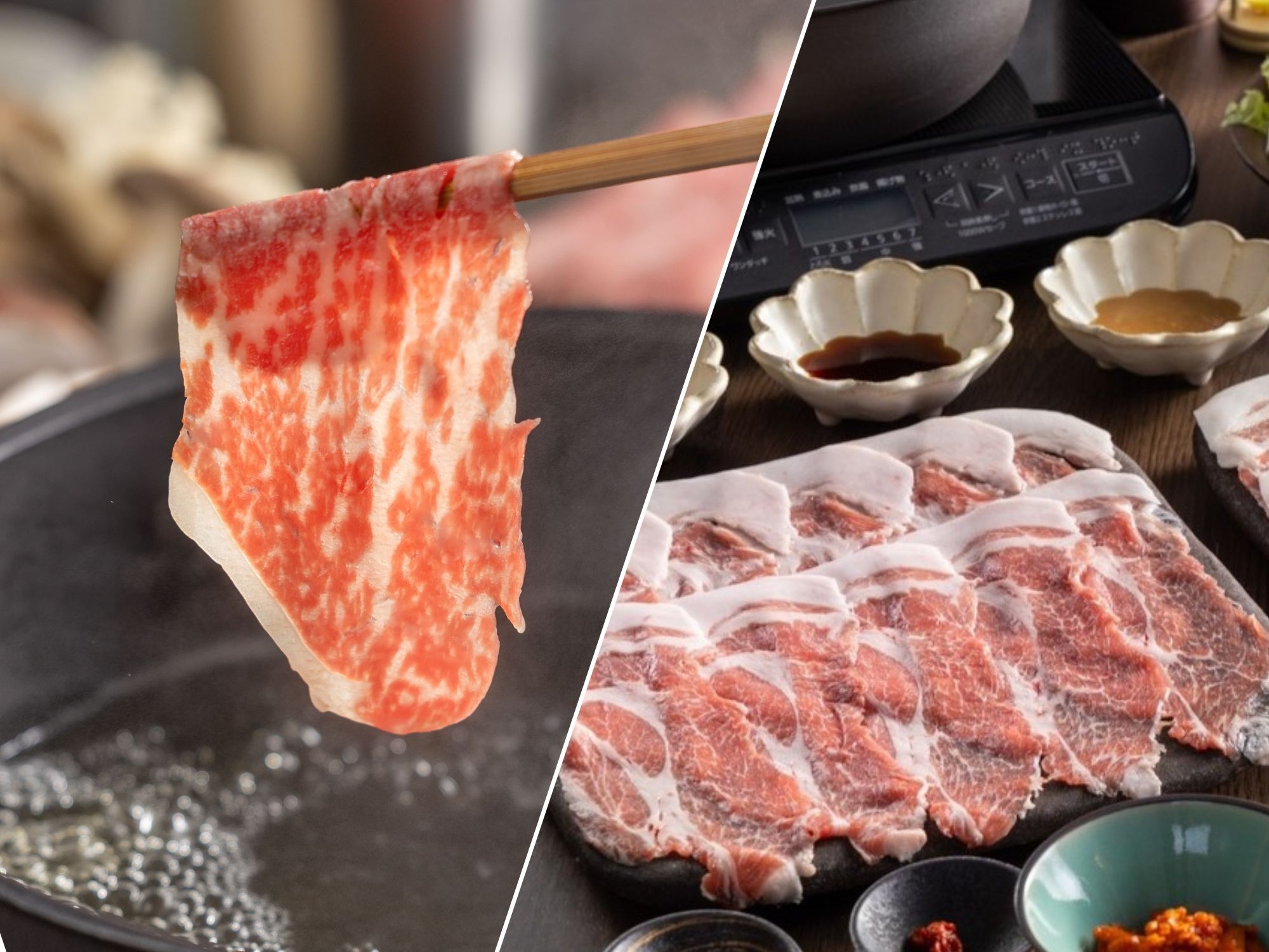 【2食付│夕食飲み放題】新潟産“あがの姫牛“と妻有ポークの食べ比べしゃぶしゃぶ│オールインクルーシブ