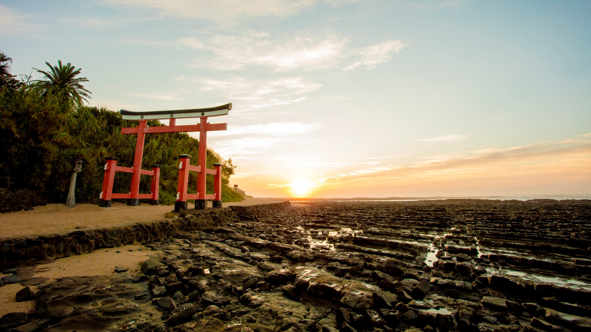青島神社／綺麗な夕日が美しいです･･･