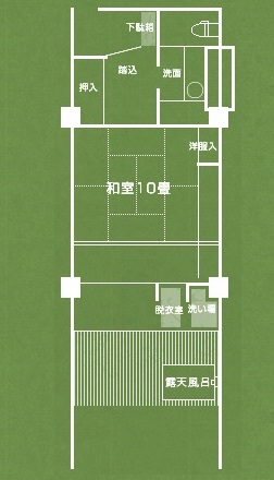 露天風呂付客室　檜・陶器風呂（平面図）