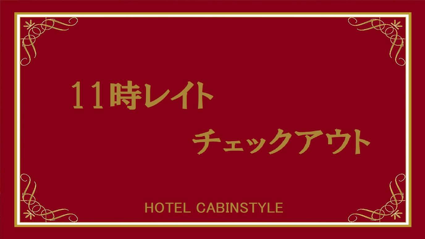11時レイトチェックアウトプラン【素泊り】