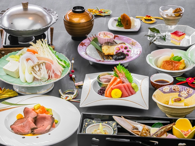 【グルメプラン】ご夕食は大人気の「国産和牛を熔岩プレート焼き」を含む特別会席をご用意いたします