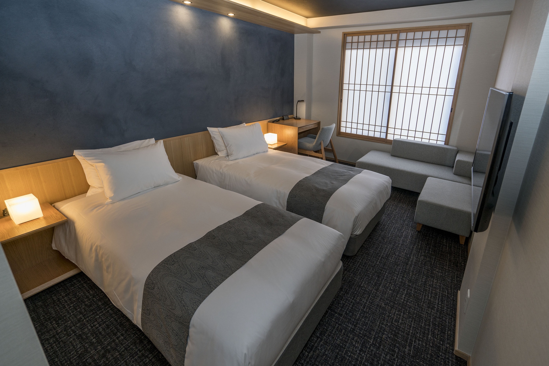 [1室限定] 当ホテル1階 シングルベッド2台 ツインルーム 錦市場徒歩2分  アメニティ充実