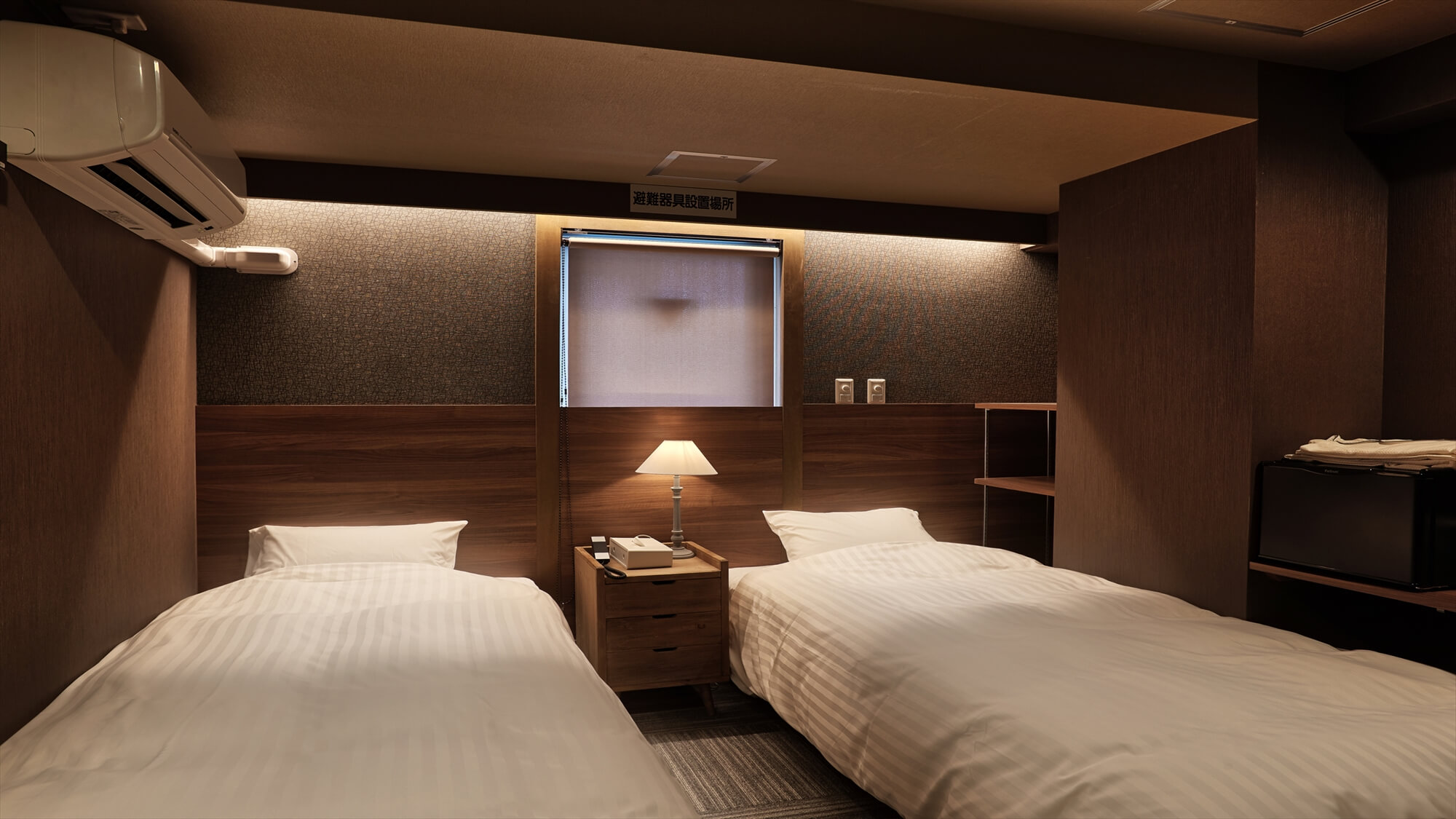  【ツインルーム】ツインルームのベッドサイズは幅100×長さ195の2台