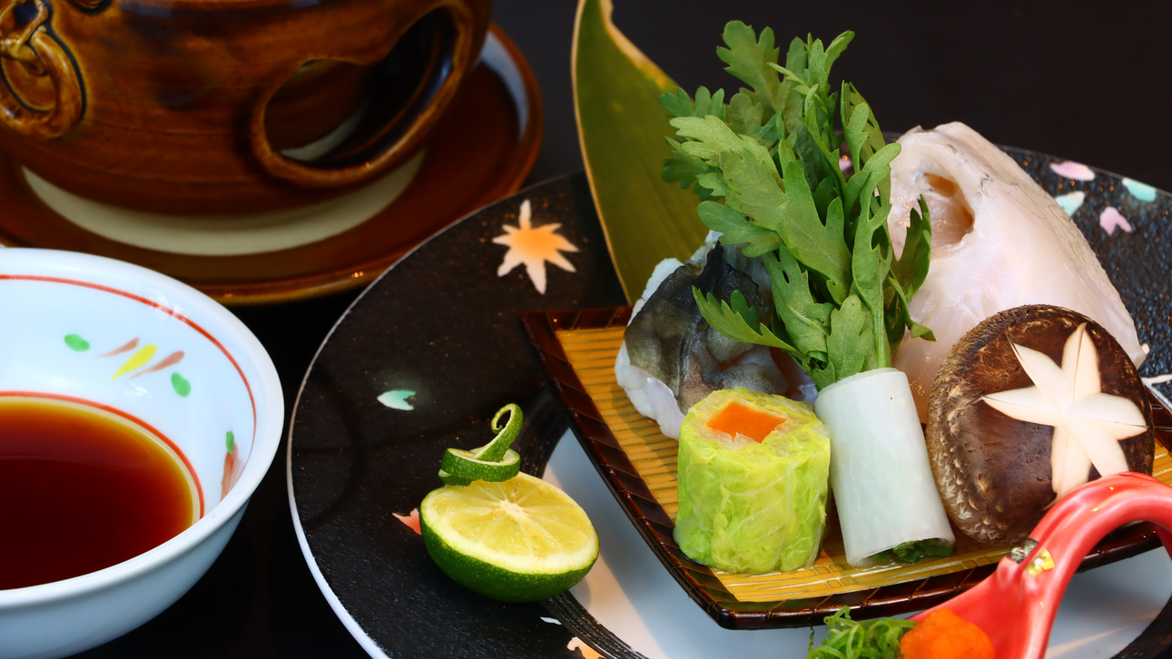 【グレードアップ】贅沢に、より熊本の食を愉しむ「赤牛フィレと虎河豚」の創作会席＜夕・朝食付＞GUP