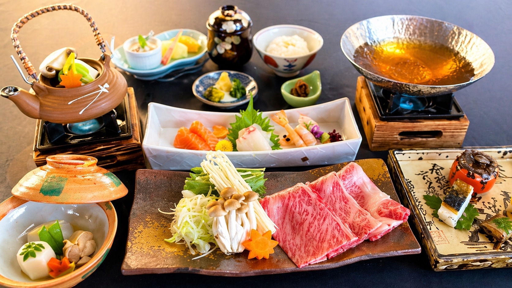 【おすすめ会席】近江牛の肩ロースしゃぶしゃぶ！近江産食材にこだわったコース料理を堪能＜1泊2食＞