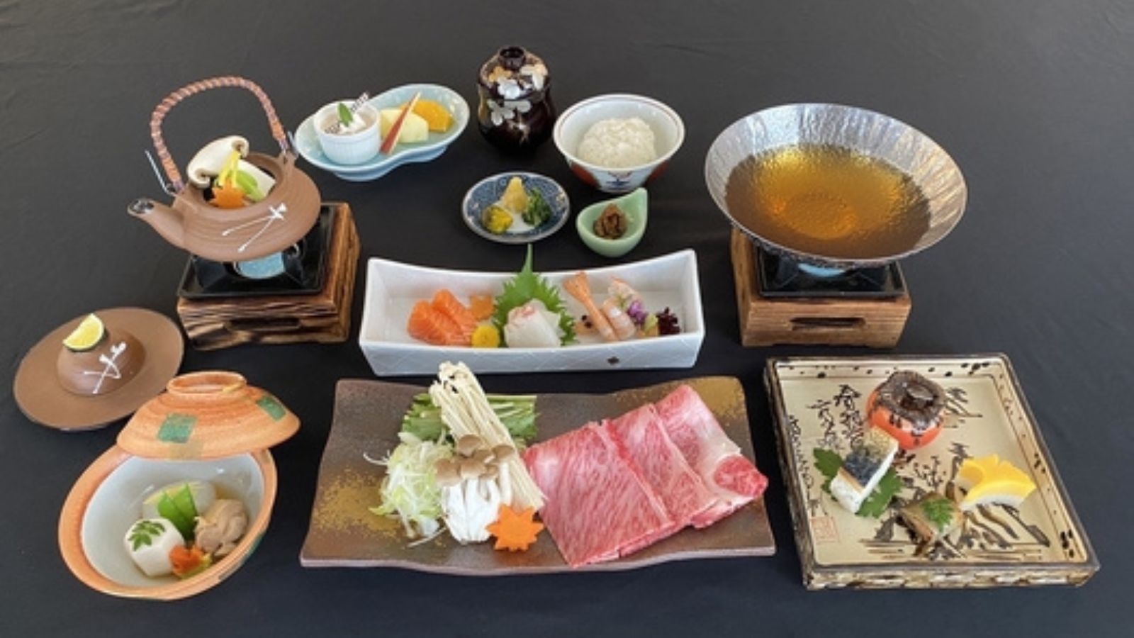【おすすめ会席】近江牛の肩ロースしゃぶしゃぶ◆近江産食材にこだわったコース料理を堪能＜1泊2食＞