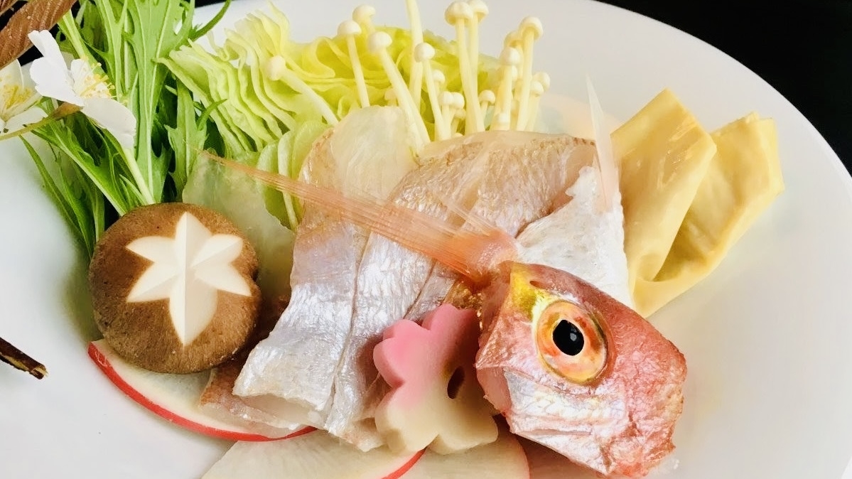 桜鯛と紀州ひろめの春しゃぶ会席♪熊野牛フィレ肉も堪能2食付/半個室食，貸切風呂＆湯めぐり無料