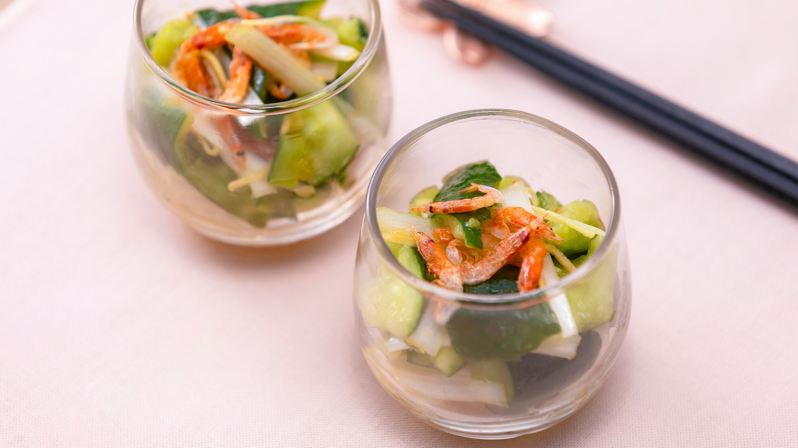 桜えびとたたき胡瓜の生姜風味