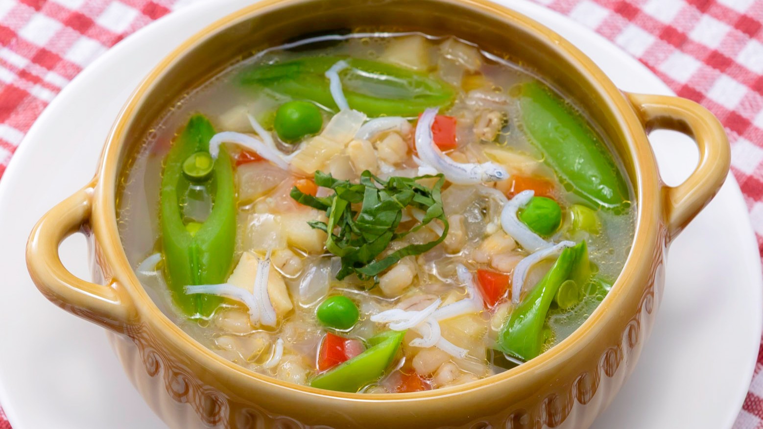 しらすと春野菜の大麦カルドッソ