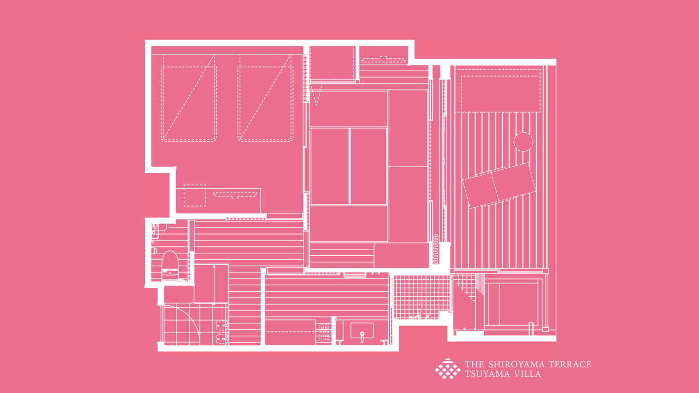 【特別フロア 湯楼】専有露天風呂テラス付和洋室A(一例)