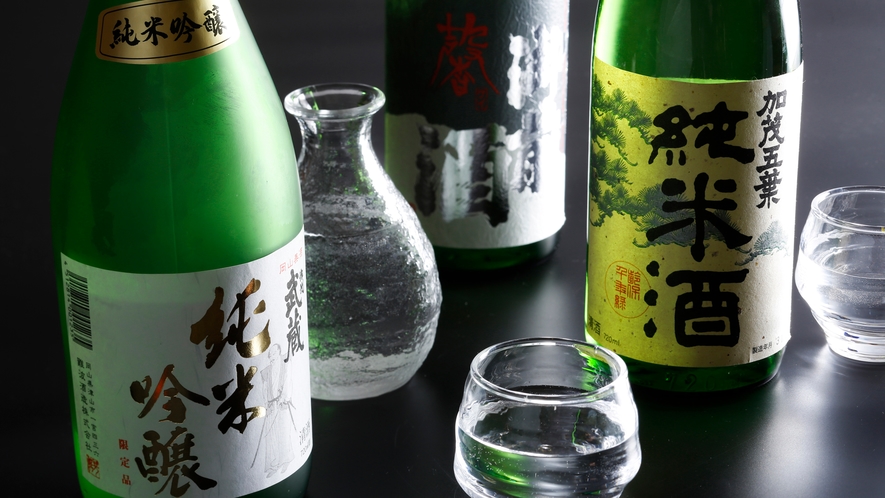 【シェフズダイニング"咲楽"】地元の日本酒も各種取り揃えました